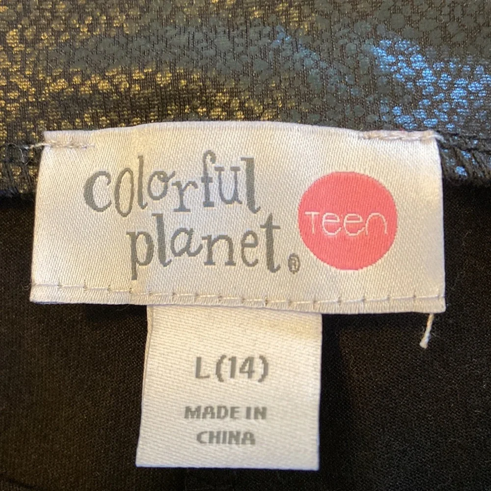 NWOT 14 Girls Colorful Planet Teen faux leather leggings jeans 14